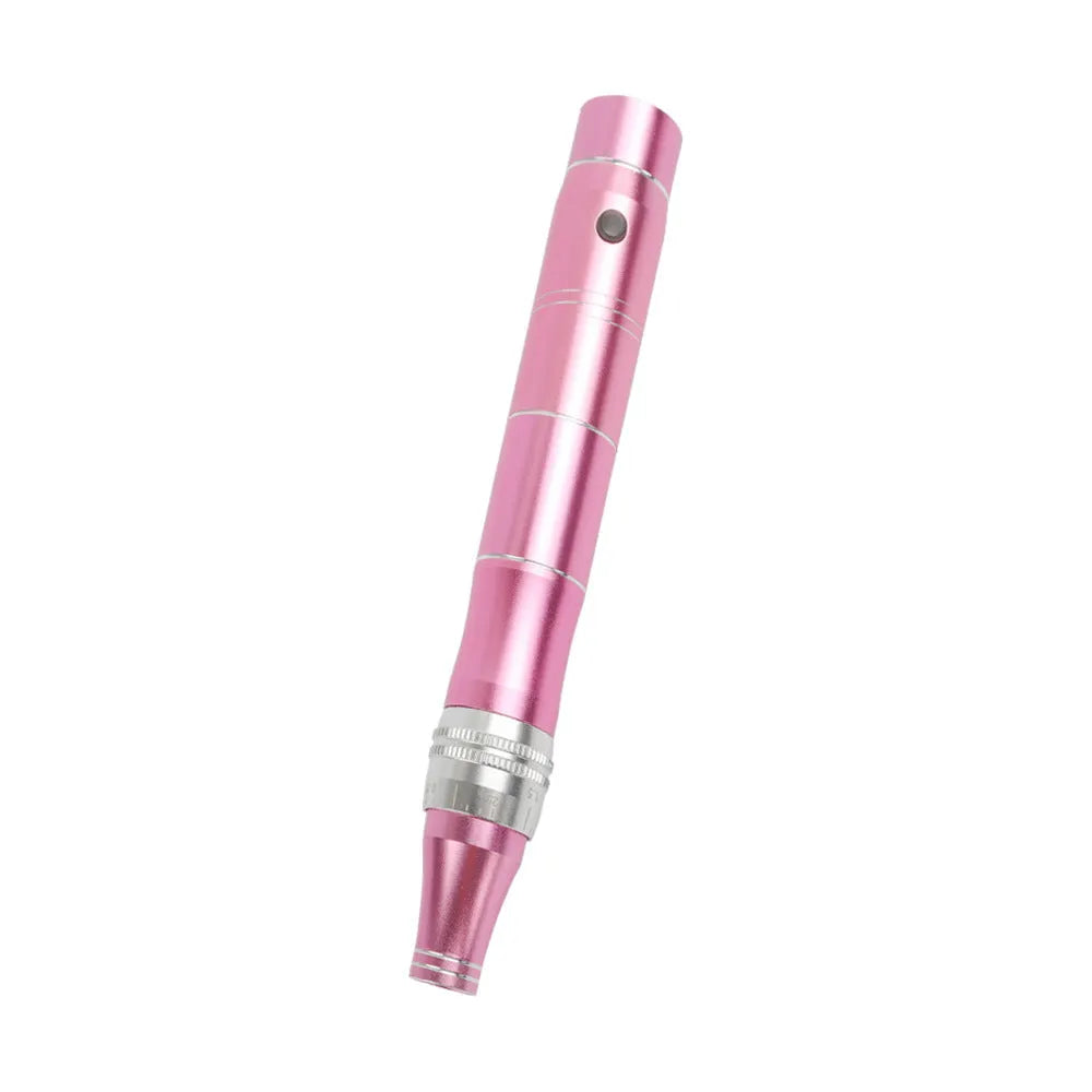 Rose gold IPL hair removal and microneedle beauty device with USB cable and interchangeable plugs