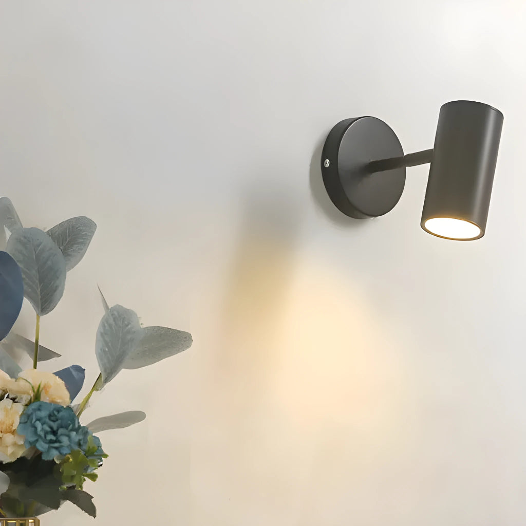 Gold minimalist Nordic wall lamp for bedside or study use, compact metal design, 220V rated