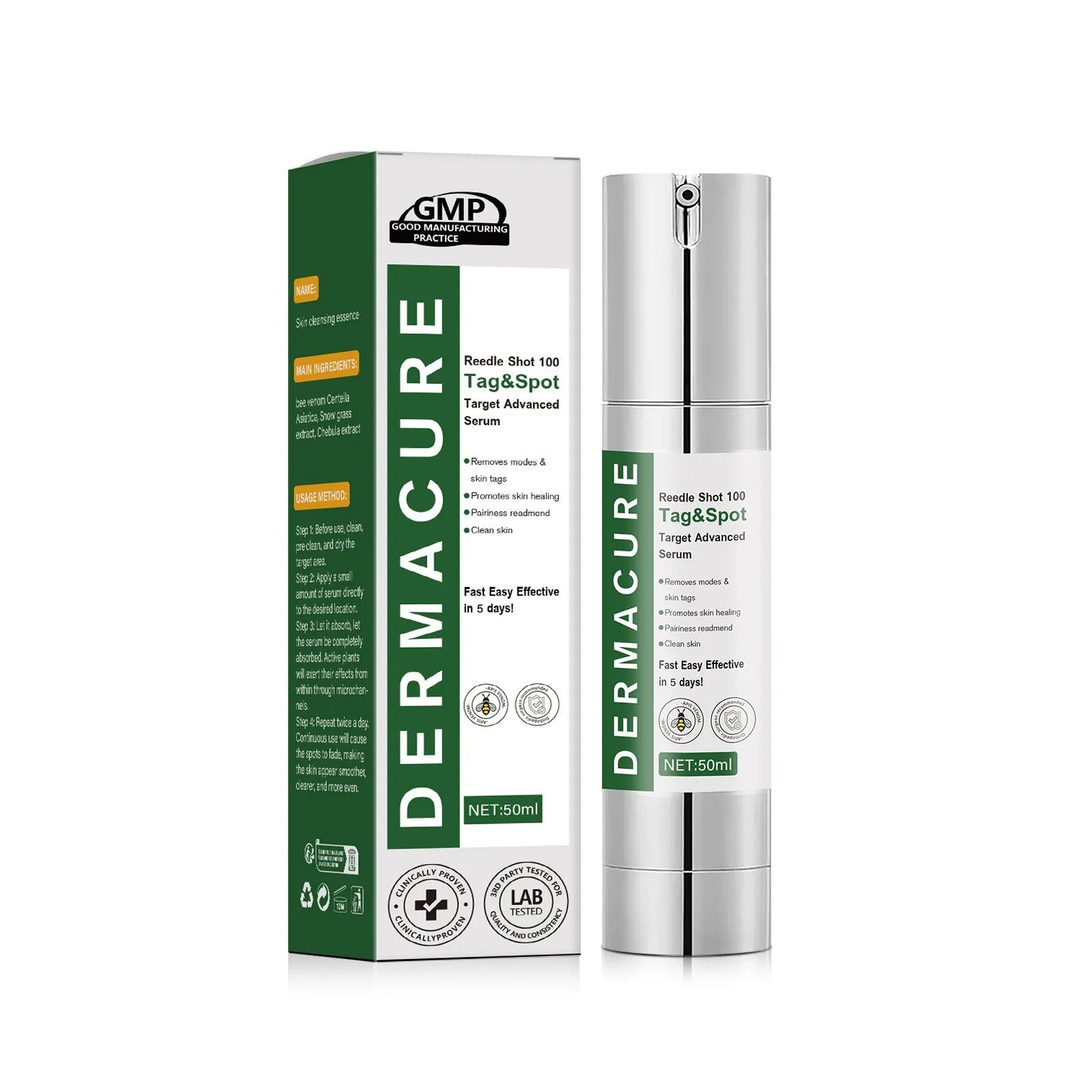 Gentle facial care solution bottle with 50ml net content for skin cleansing