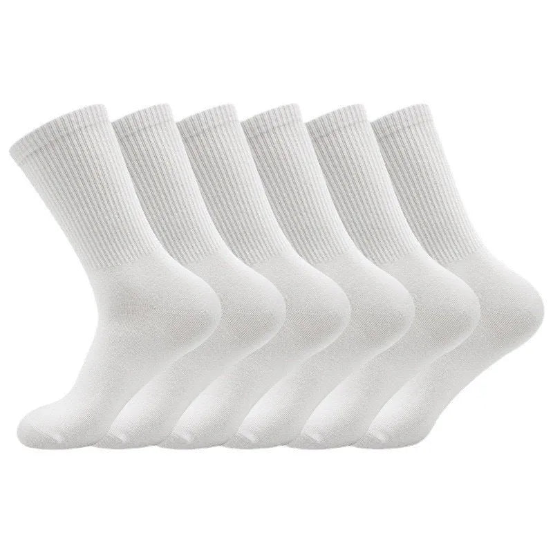 Mid-calf sports buffer socks in black, white, and grey colours with sweat absorption properties