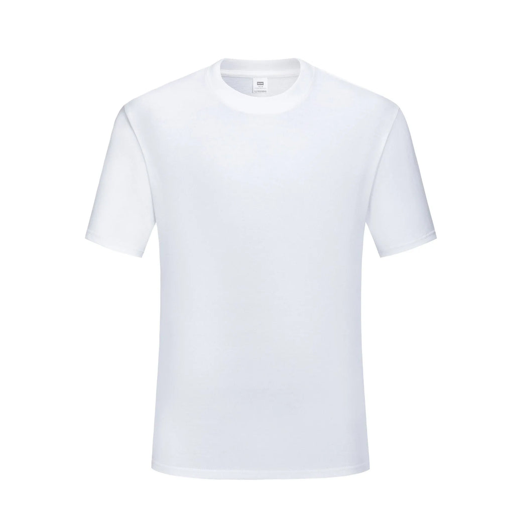 Men's round neck cotton t-shirt in loose fit, available in black or white solid colours