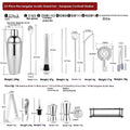 23-piece stainless steel and acrylic home cocktail set with shaker and bar tools