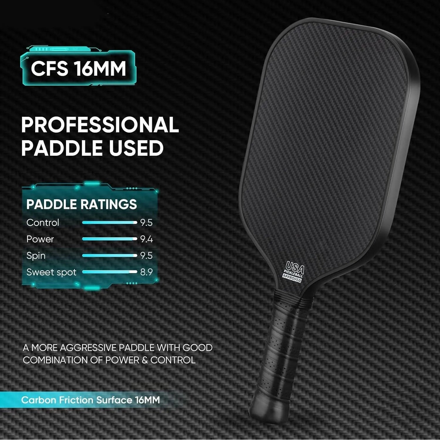 Black and orange 3K carbon fibre graphite honeycomb beach tennis racket on a 40cm scale.