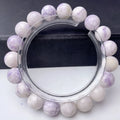 Women's natural purple turquoise bracelet showing different bead size options.