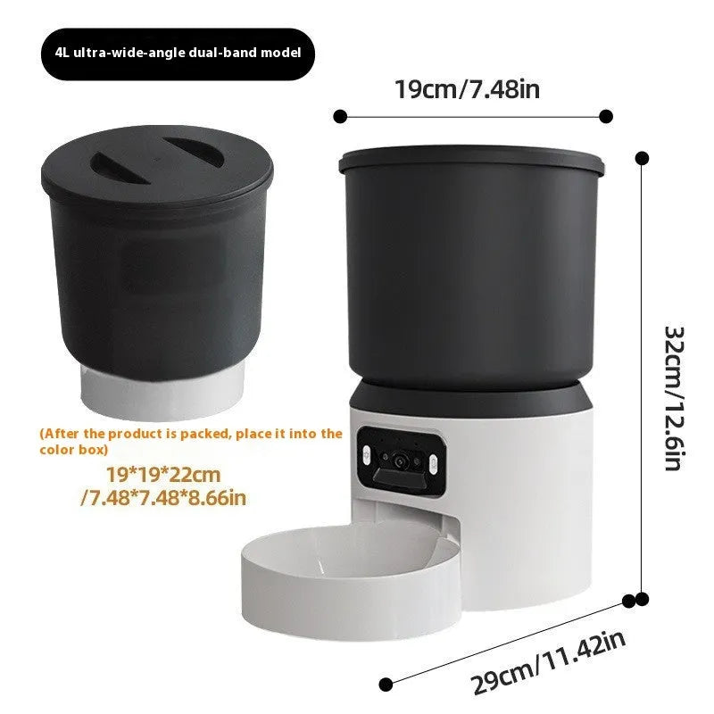 4-litre smart automatic pet feeder with control panel and optional camera