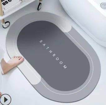 Modern diatom mud floor mat with natural rubber base in blue colour option