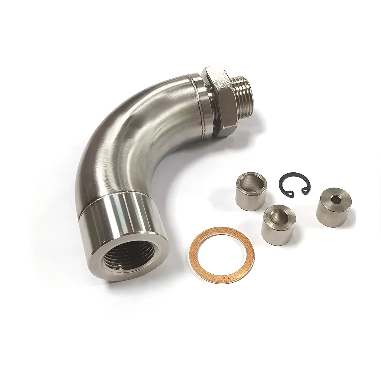 Car temperature sensor adapter with M18 x 1.5 thread and flow valve assembly