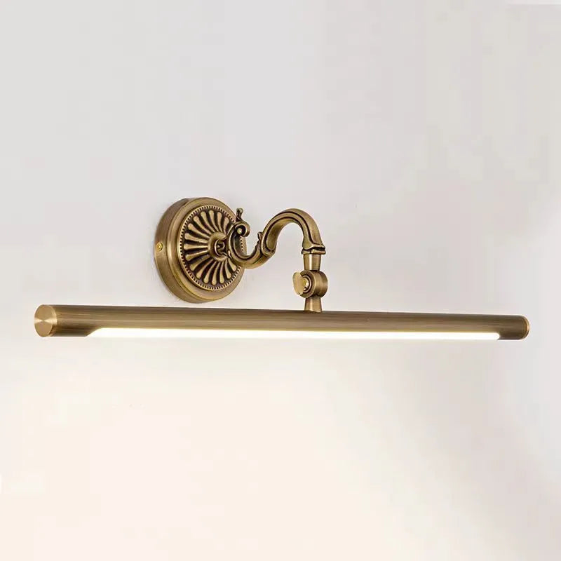 All copper bathroom mirror front lamp with acrylic anti-fog cover and 12W LED strip, 750mm size