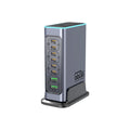 660W gallium nitride multi-port desktop charger with choice of international plug types.