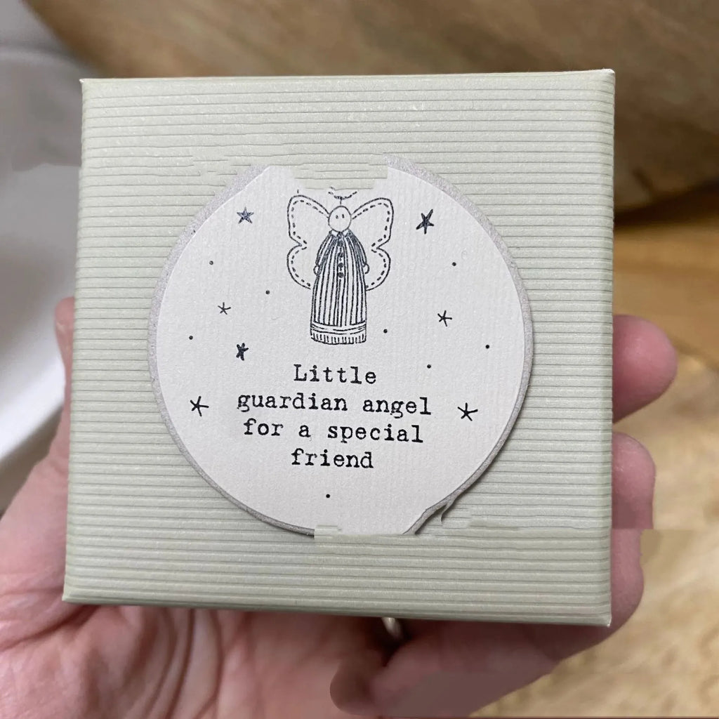 Boxed cartoon guardian angel resin ornament gift in modern simplicity style.