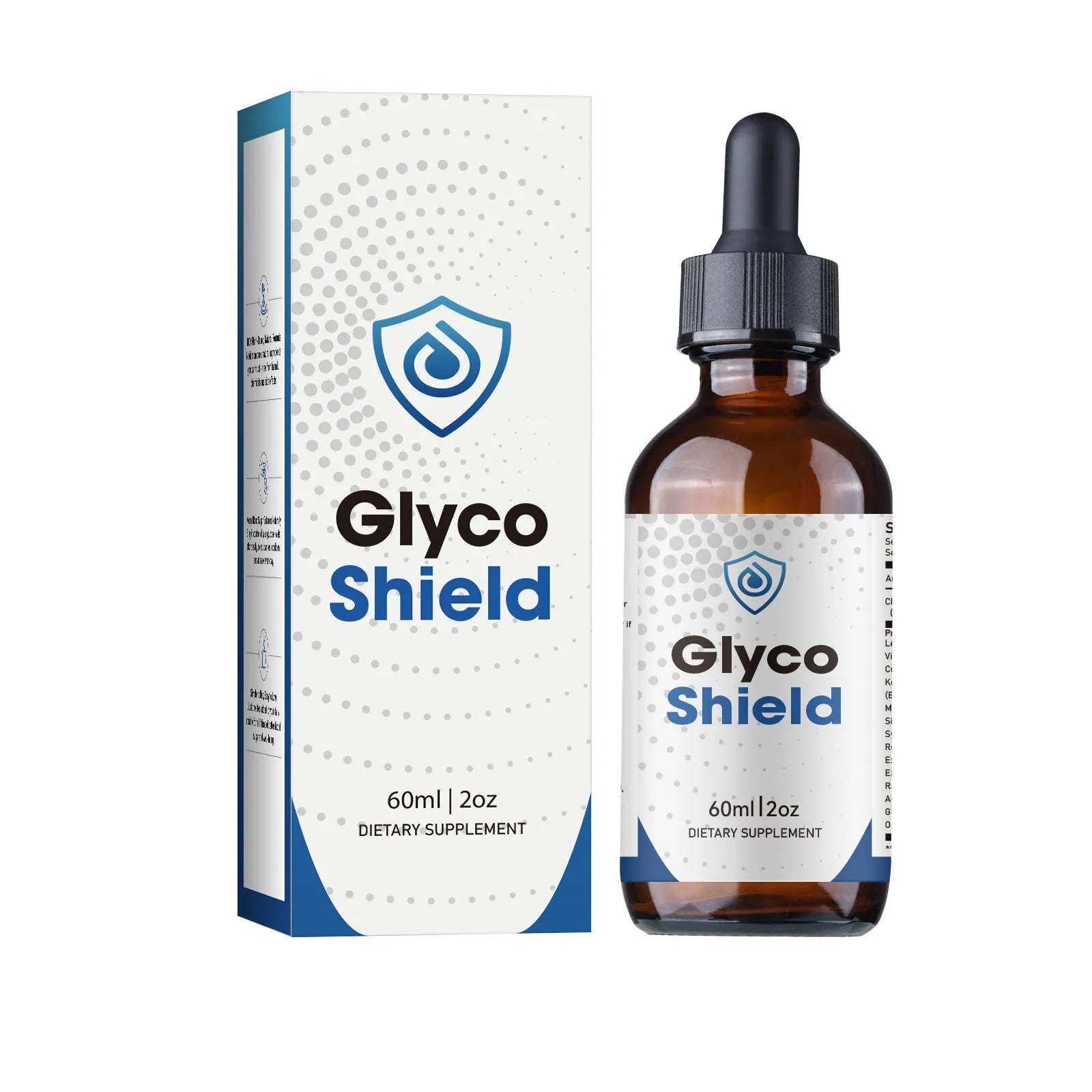 60ml bottle of dietary supplement drops for men with dropper