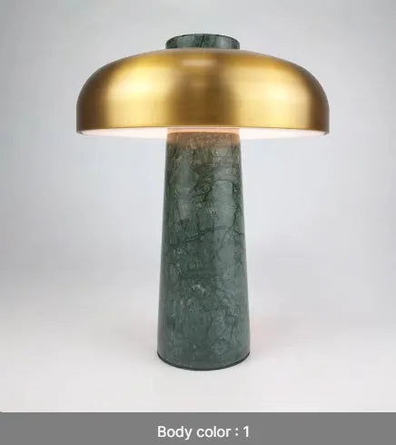 Alloy metal LED desk lamp with touch dimmer switch and Type-C charging port.