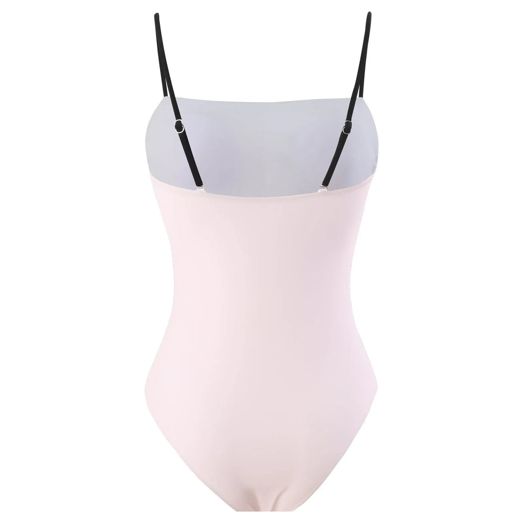 Women's patterned one-piece bikini swimsuit with tulle skirt overlay in polyester fabric