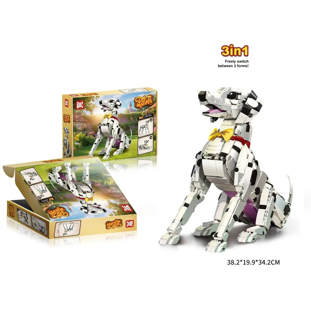 Animal spotted dog Dalmatian plastic building blocks toy in colour box packaging for children aged 7-14