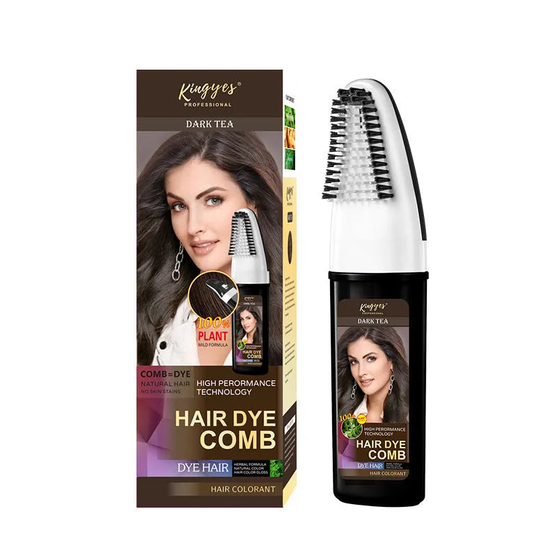 Easy Coloring Comb hair dye in brown, dark brown, and wine red 200ml bottles