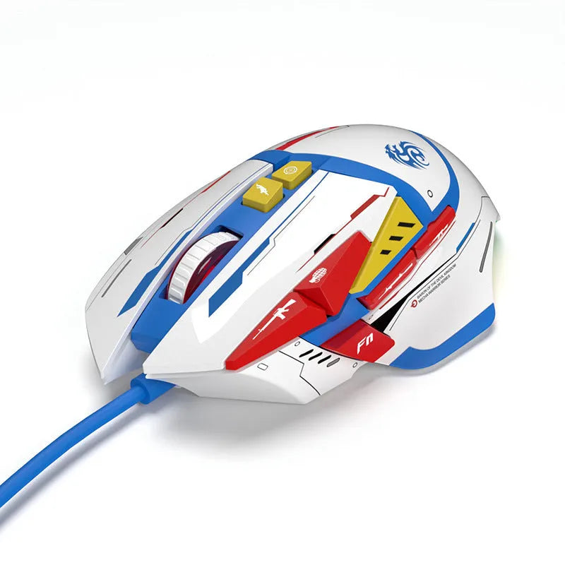 Desktop wired automatic pressure grab mouse, ergonomic design, four-way wheel, Primordial Ghost Claw colour