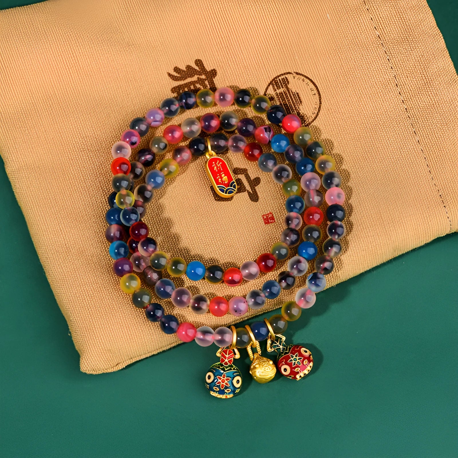 Dzogchen half pond agate bracelet with sugar heart fragrant gray glaze and swallowing gold beast charm