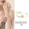 Pure silver peach blossom safety buckle bracelet in new Chinese style for women