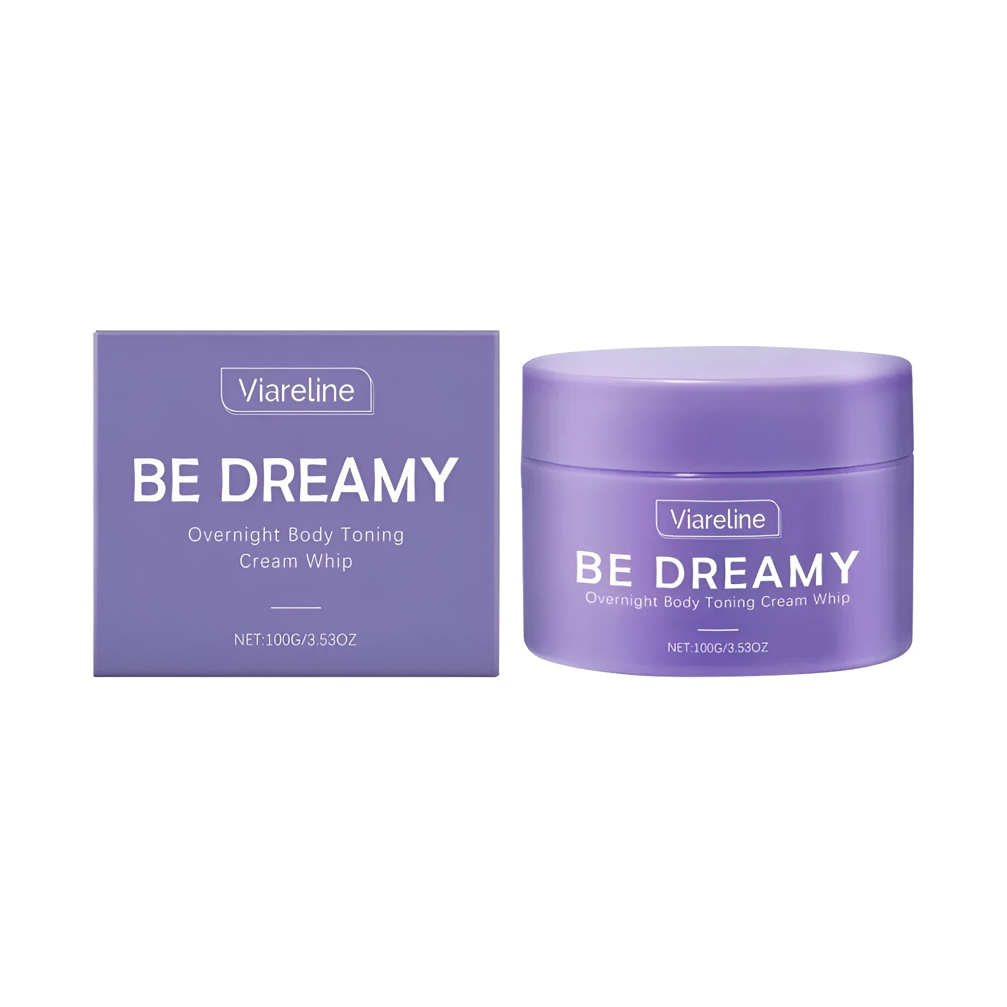 Overnight Body Toning Cream Whip 100g in white pot with hyaluronic acid and mint leaves