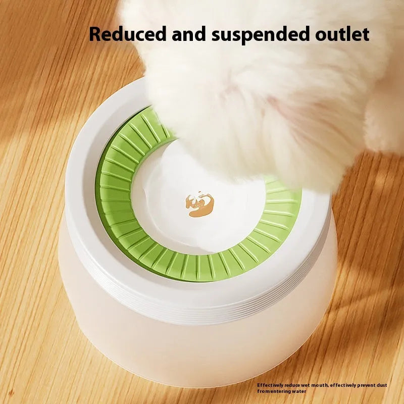 Green pet suspension bowl with non-wet mouth design for dogs and cats