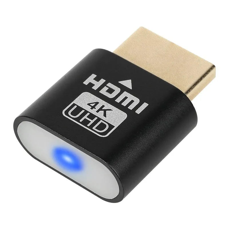Compact 26.5mm HDMI virtual display dummy plug in a metallic finish for graphics card signal simulation.