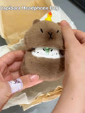Capabala cute capybara earphone case for AirPods with hanging accessories and pop ring
