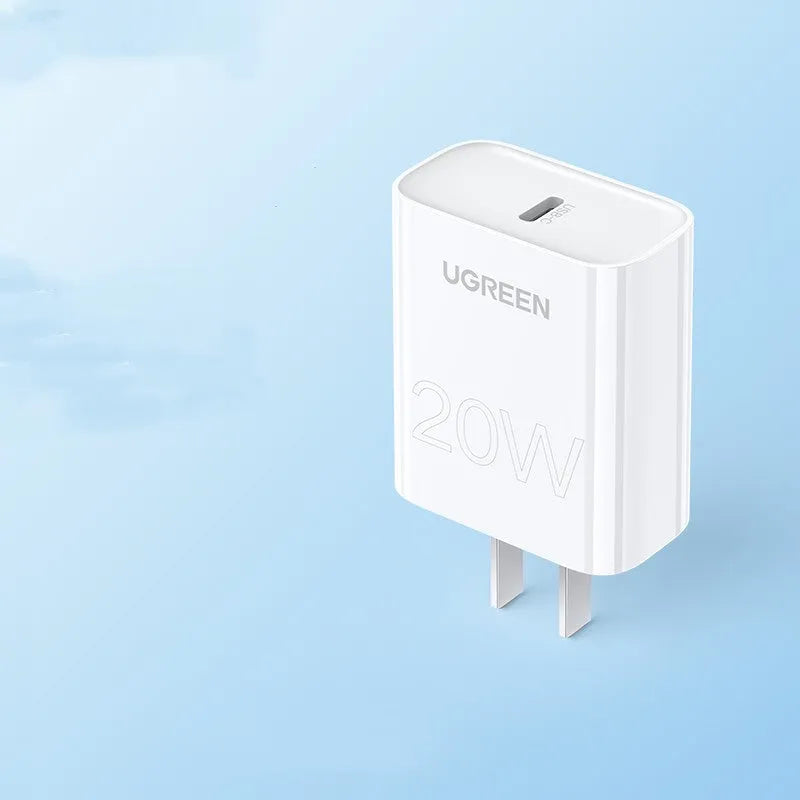 Apple PD20W white fast charging head 20W MFi certified USB-C charger for iPhone 8-14 series compact size 70x35x90mm