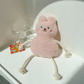 Korean pet plush dog toy with squeaker in pink or yellow colours