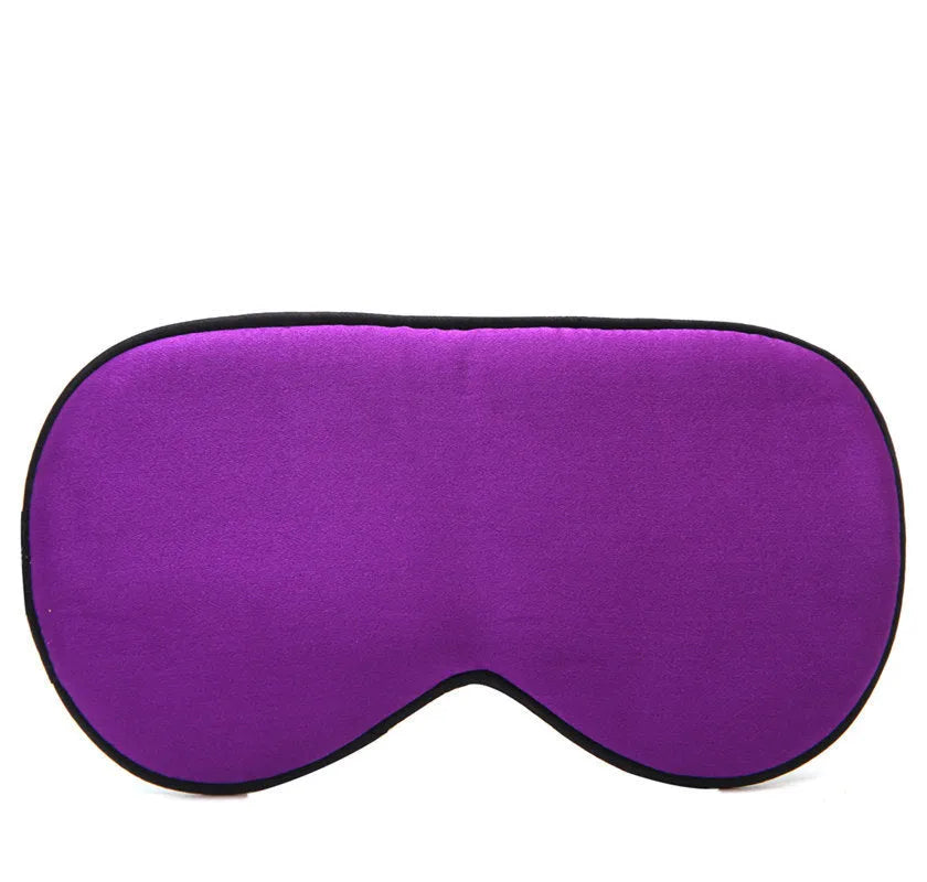 Double-sided mulberry silk sleep mask with embroidered print in various colours.