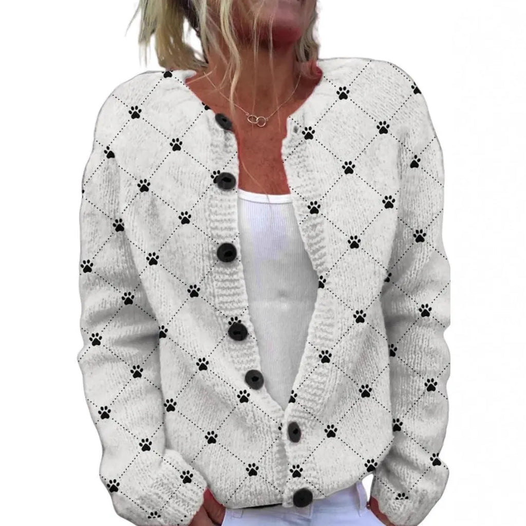 Women's loose fit cardigan coat with 3D digital printing pattern in polyester fabric