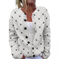 Women's loose fit cardigan coat with 3D digital printing pattern in polyester fabric