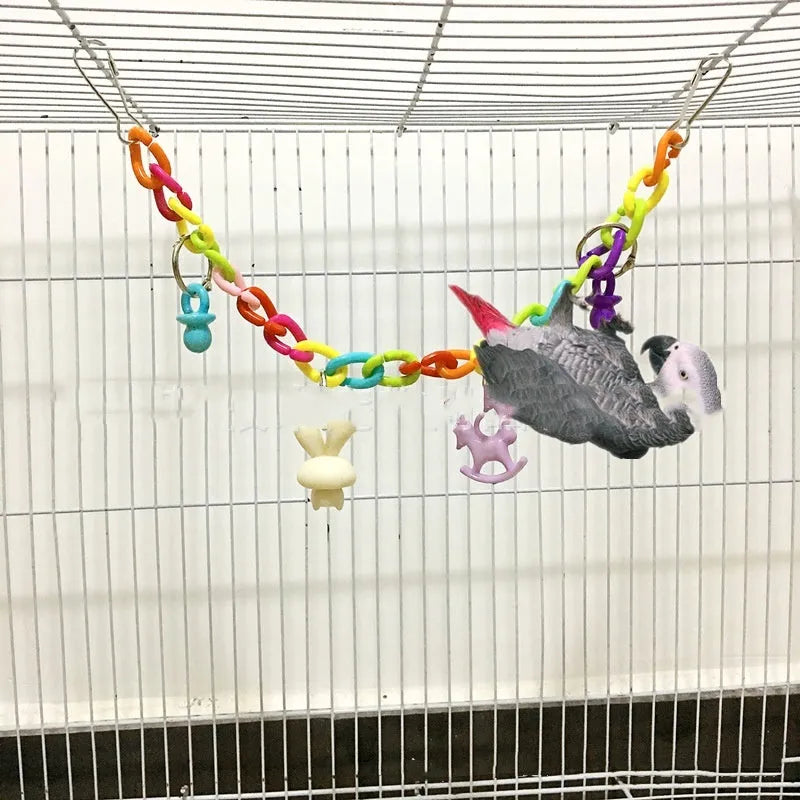 Parrot acrylic chain suspension bridge swing toy for birds, 225 model, transparent design