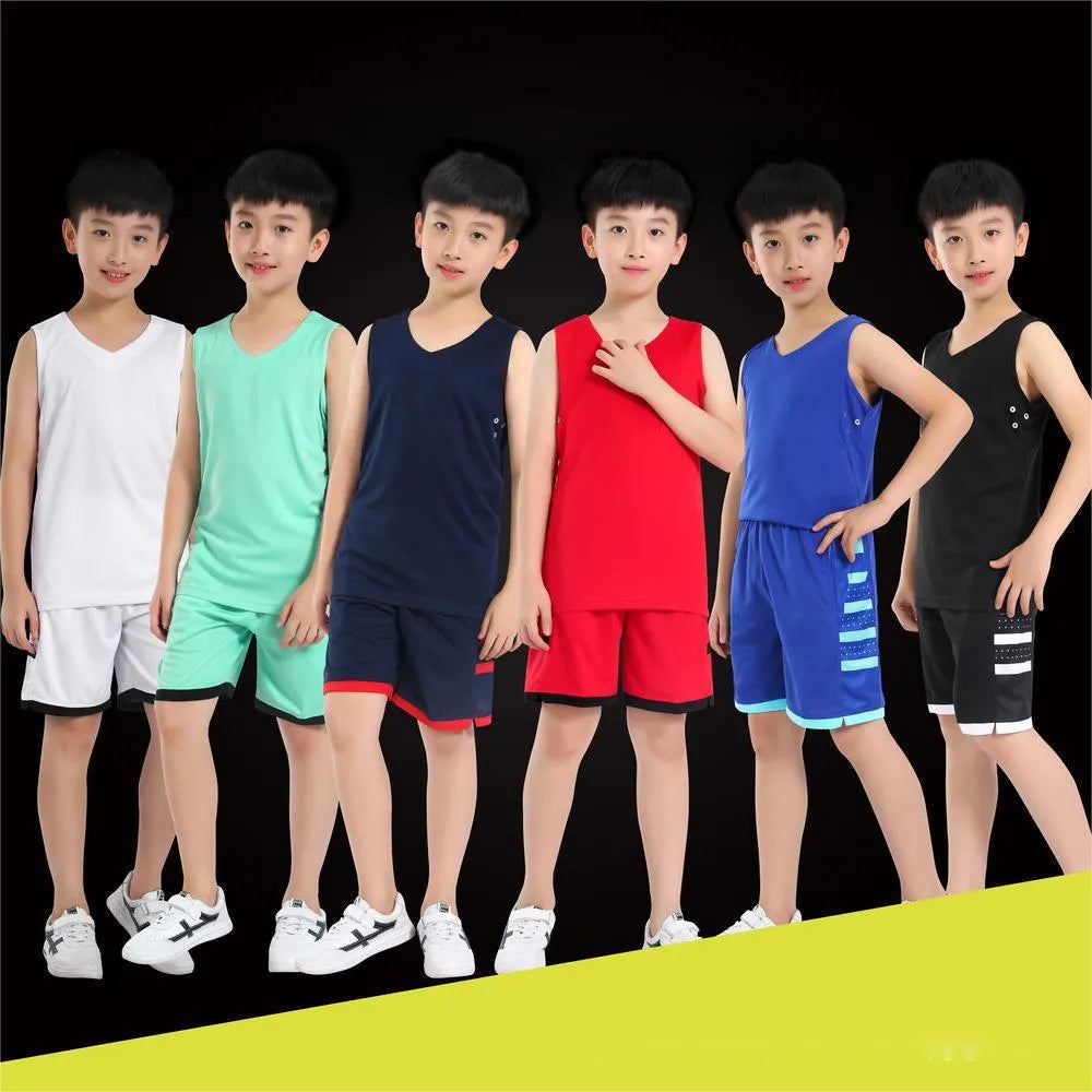 White and black breathable sports vest and pants set for basketball and fitness training.
