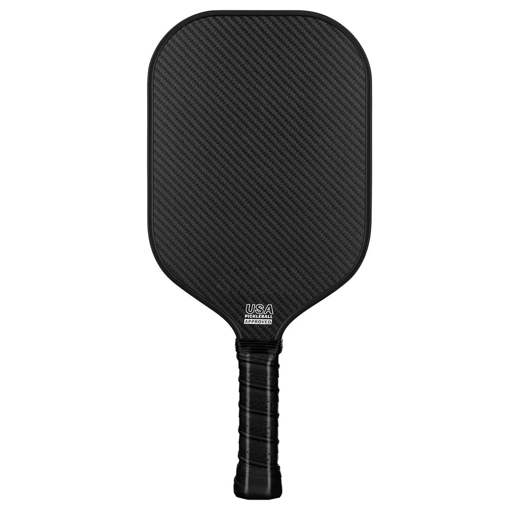 Black and orange 3K carbon fibre graphite honeycomb beach tennis racket on a 40cm scale.