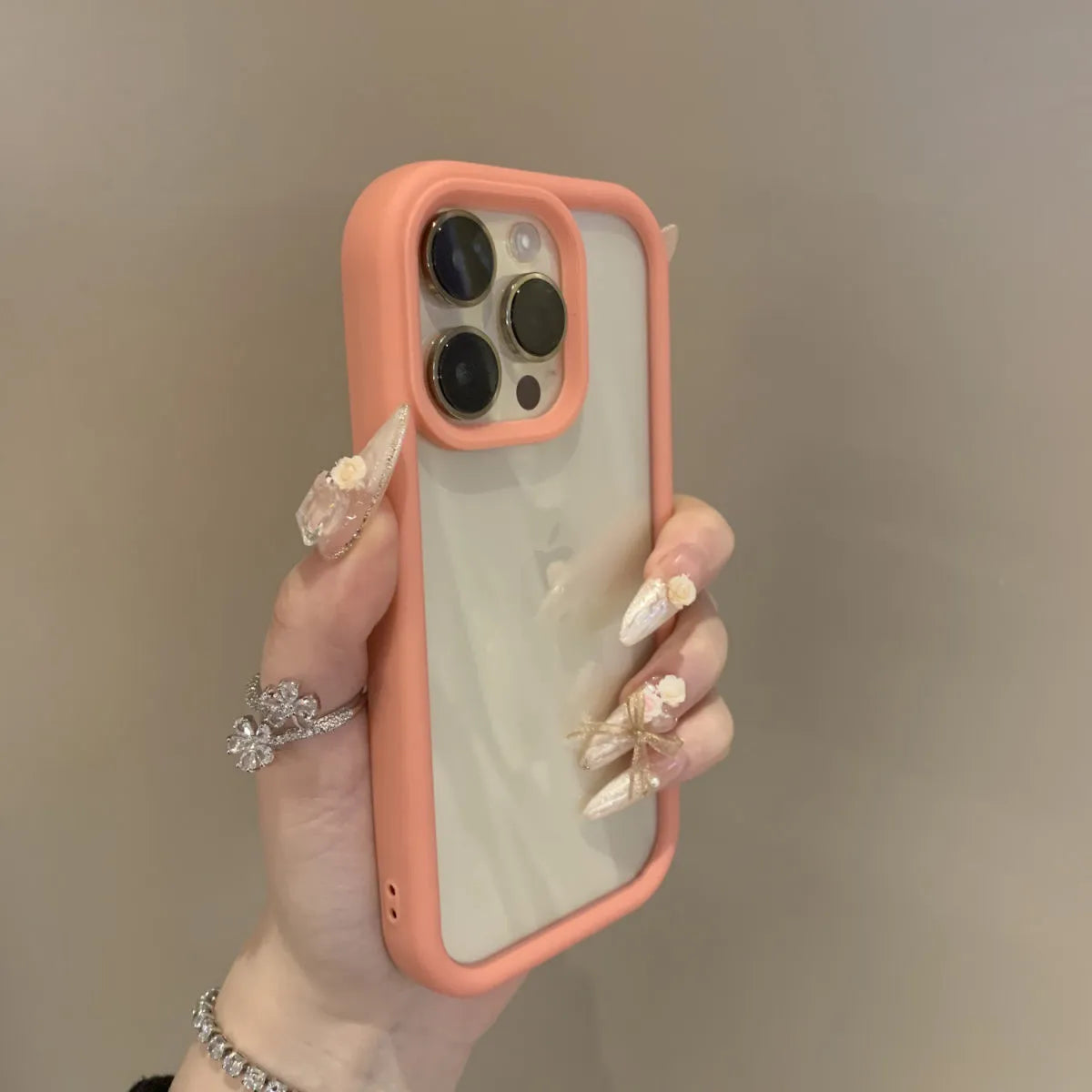 Advanced solid colour transparent drop-resistant acrylic phone case for Apple iPhone showing black edge design