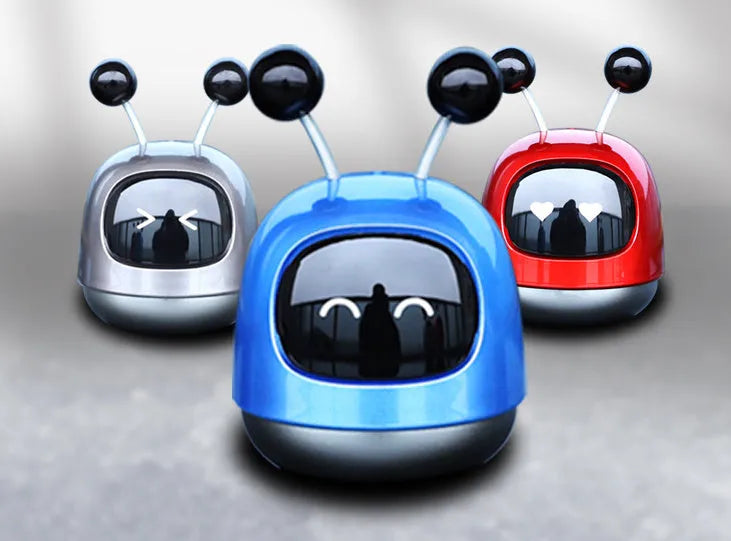 Robot-shaped car vent aromatherapy decoration with gel reservoir for fragrance diffusion
