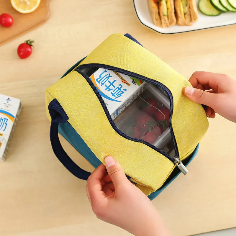 Waterproof Oxford cloth lunch insulation bag with aluminium foil layer in blue colour