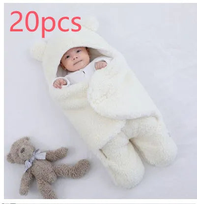 Baby quilted sleeping bag wrapper in cotton blend fabric with polyester cotton filling