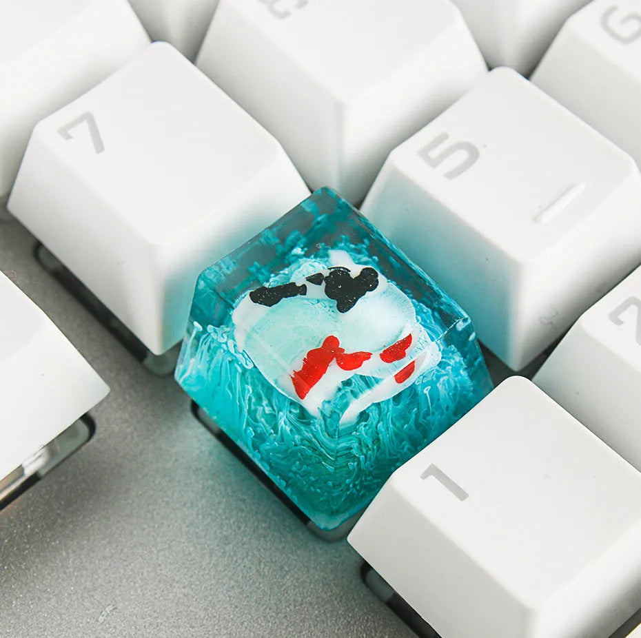 Scenery koi fish design resin keycap for Cherry MX mechanical keyboard switches