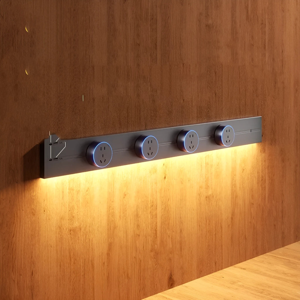 Induction lamp rail socket movable track socket black colour aluminium alloy shell