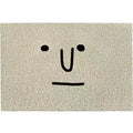 Square PVC floor mat with cartoon face and geometric pattern in Mr Big Nose colour, shown in multiple size options.