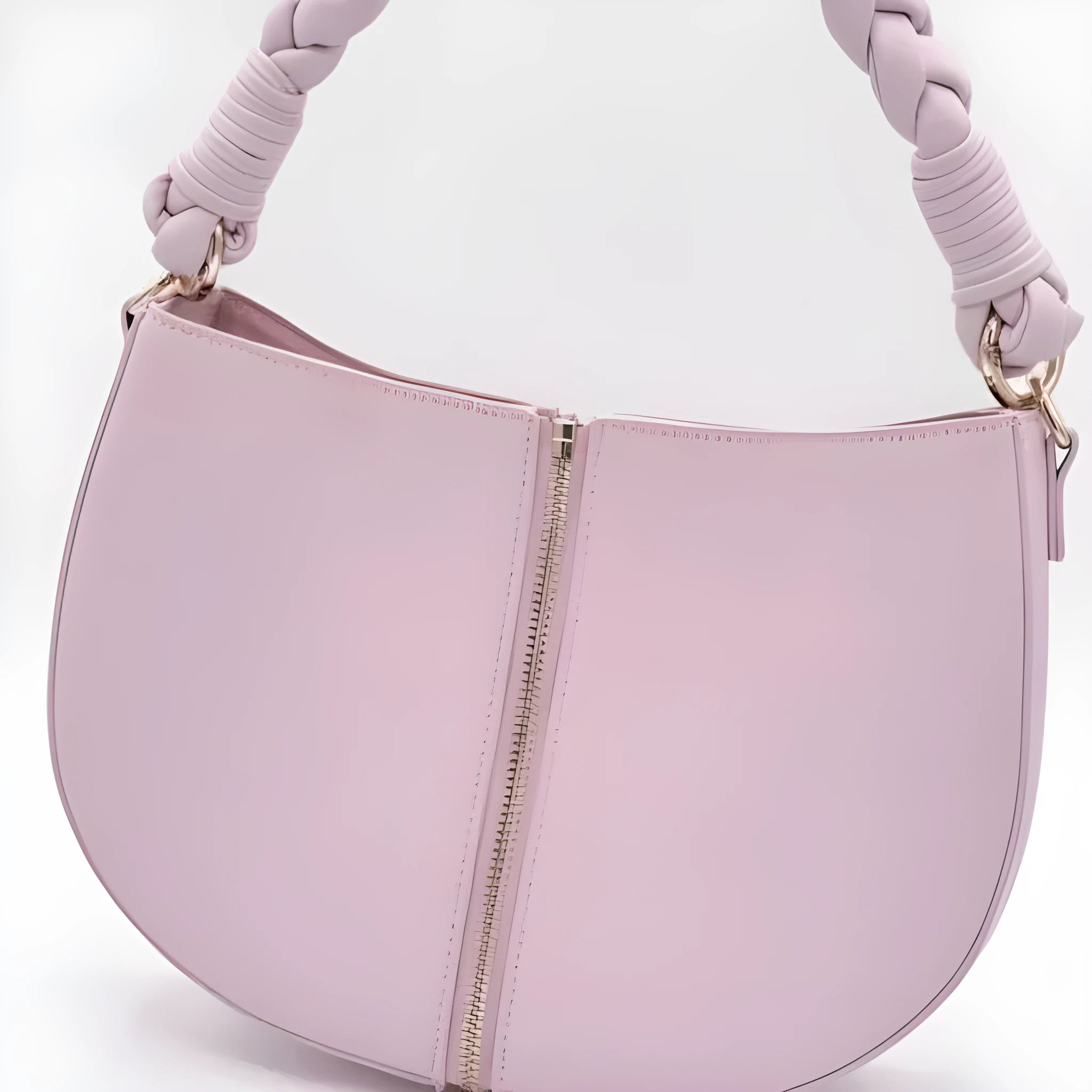 One-shoulder underarm PU bag with zipper closure and combination stitching in multiple colours