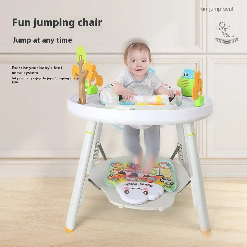 Baby jumping chair in duck design with three-in-one bouncing, gymnastic and activity functions