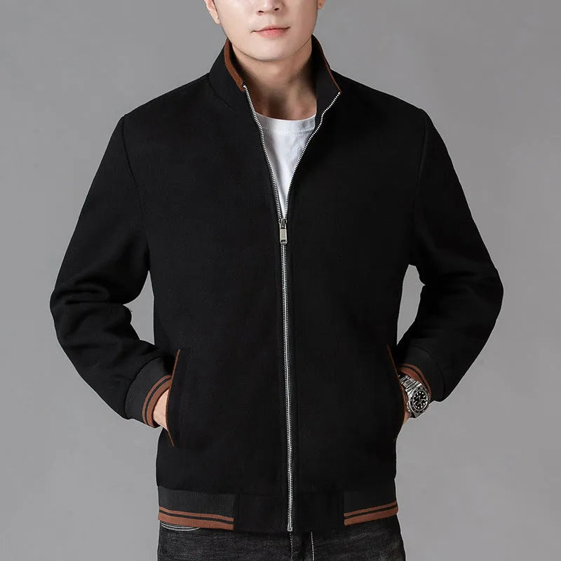 Men's grey sport-style fleece jacket with stick pocket and long sleeves for autumn wear