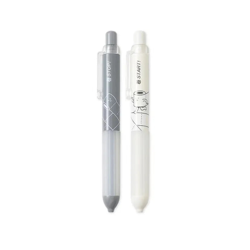Black and white 0.5mm mechanical pencils showing cloud grip detail on the plastic barrel.