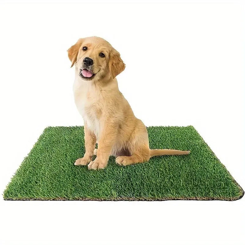 Artificial grass dog toilet training mat with washable surface in three size options