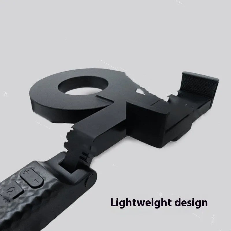 Black handheld LED fill light for mobile phone photography with adjustable brightness control