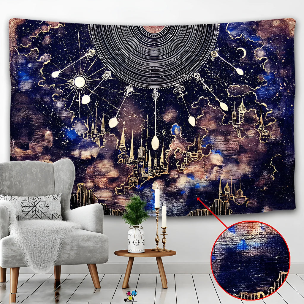 Nordic style tapestry wall hanging in polyester fabric available in multiple sizes