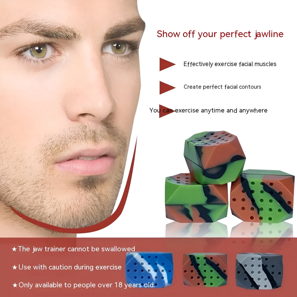 Transparent package containing two camouflage pattern silicone jaw exercise balls