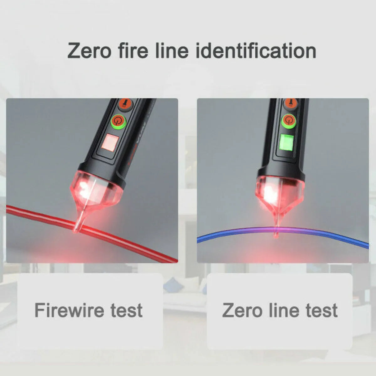 Black intelligent checkpoint test pencil for electrical line detection with sound and light alerts